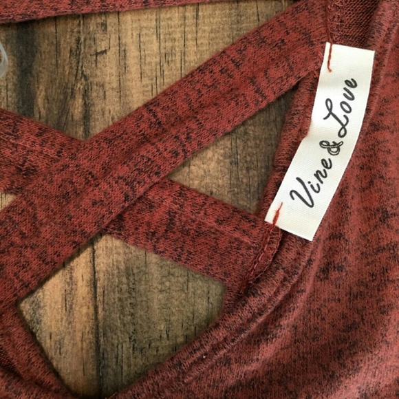 Vine & Love Burnt Orange V-Neck Sweatshirt - Picture 3 of 3